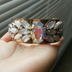 BaubleBar Golden Rhinestone Cuff Bracelet