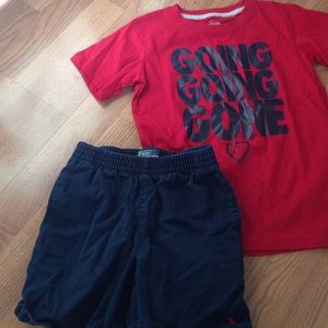 NWT Nike t shirt and casual navy shorts