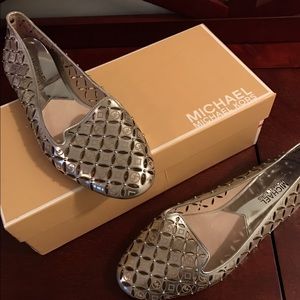 Michael Kors Silver ballet flats size 8 $60