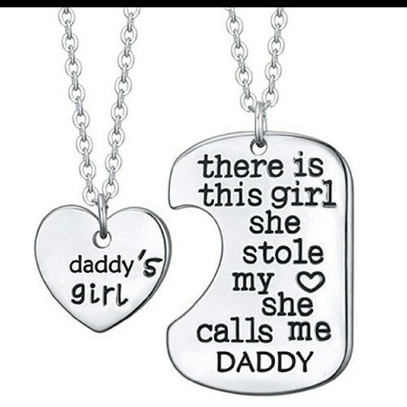daddy daughter dog tag necklace