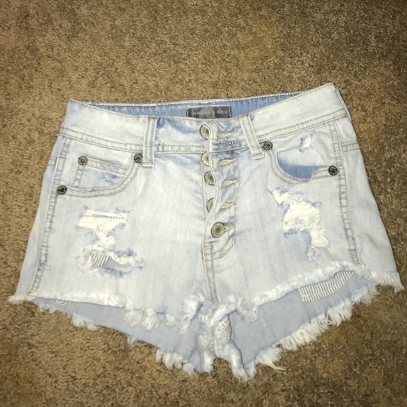 Kendall and Kylie Distressed High Waisted Shorts