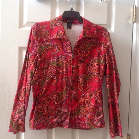 PAISLEY ZIP UP JACKET - Picture 1 of 4