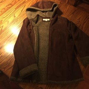 Rich Brown suede, fleece lined Jacket/coat