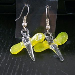 ⚡SALE⚡Dragonfly shaped glass earrings from Mexico