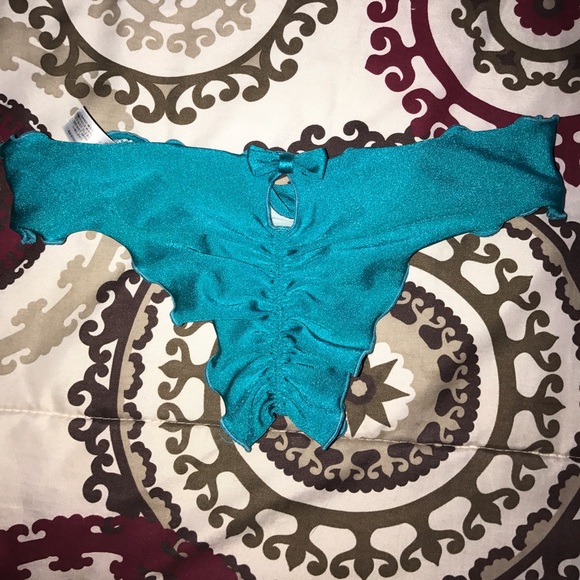 Turquoise cheeky bow bottom size xs