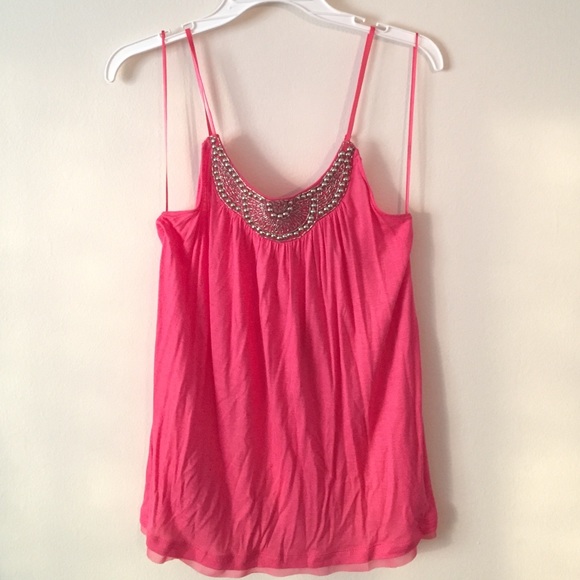 NWT Coral beaded tank top