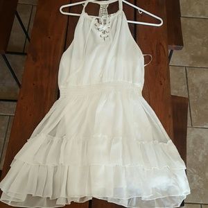 White tie front racer back dress