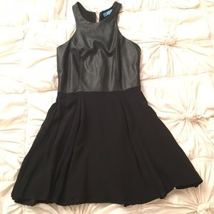 Ruby & Jenna faux leather open back dress