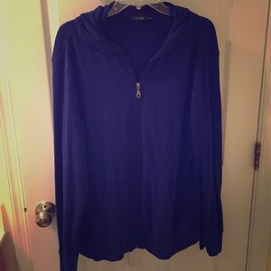 Blue Loose Fitting Hoodie