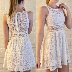 White Lace Dress w/ Cutouts