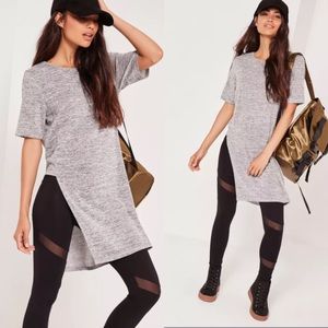 BNWT Missguided Grey Side Split Tunic Shirt