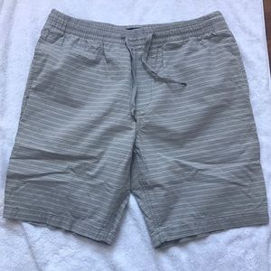 Stripped Grey Khaki Shorts ( stretchy waist)