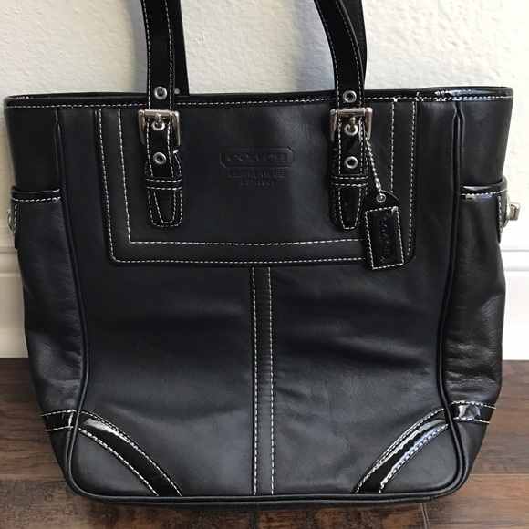 Coach Classic Black Leather Bucket Bag