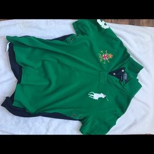 Green/ Navy blue Polo collar shirt