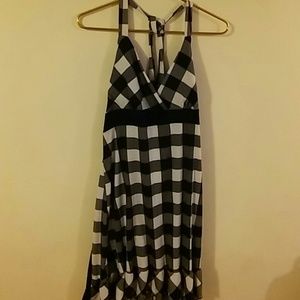 Halter Top Style B&W Gingham Dress