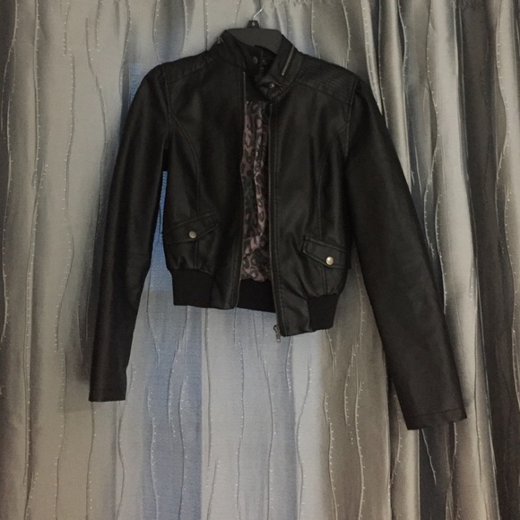 Black leather jacket