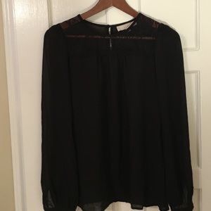 Loft black lace blouse - Sz L - NWT!