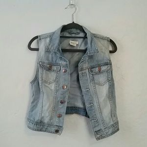 Express Light Wash Denim Vest