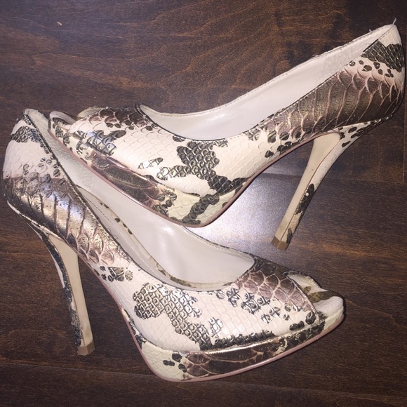 Multi Metallic Snakeskin Print Aldo Heels