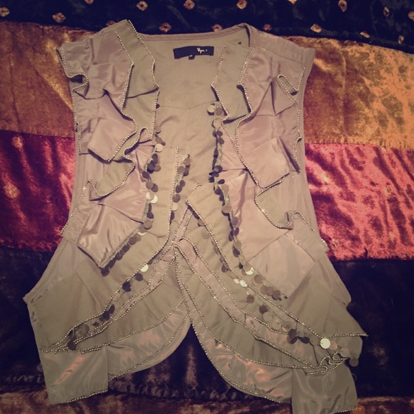Olive Sequined Vest