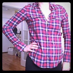 Red & blue Abercrombie&Fitch plaid button up shirt