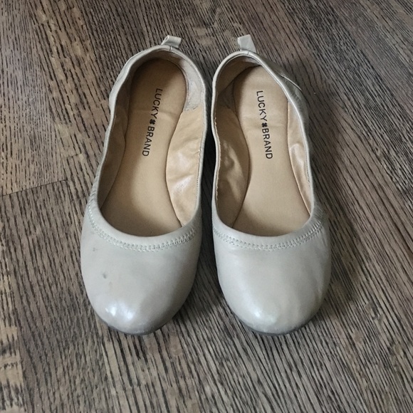 Beige flats