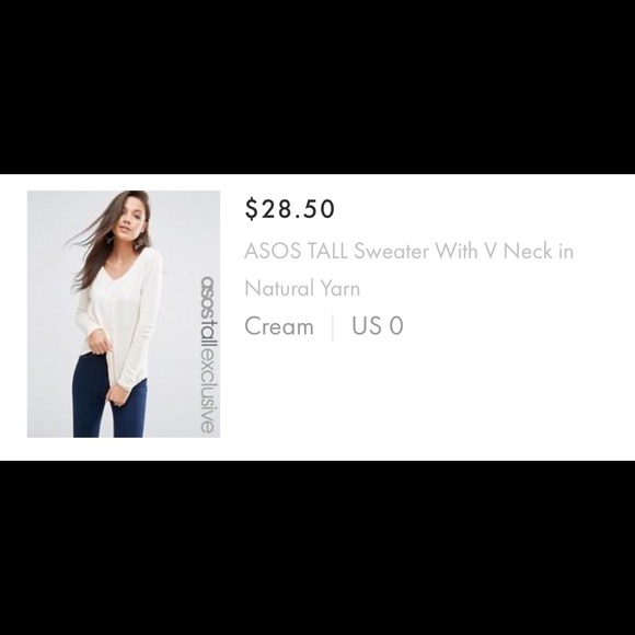 Asos sweater v neck with natural yarn