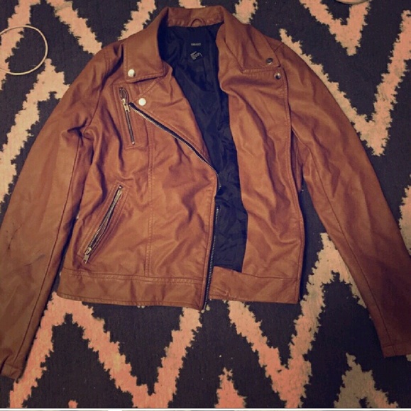 Forever 21 tan cognac leather jacket