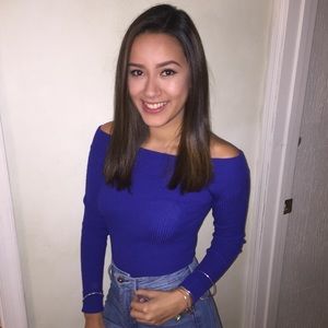 Royal blue off the shoulder top!