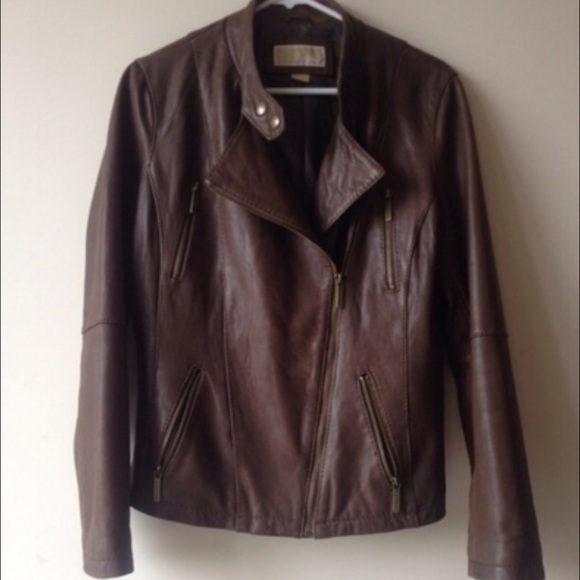 MK brown leather jacket
