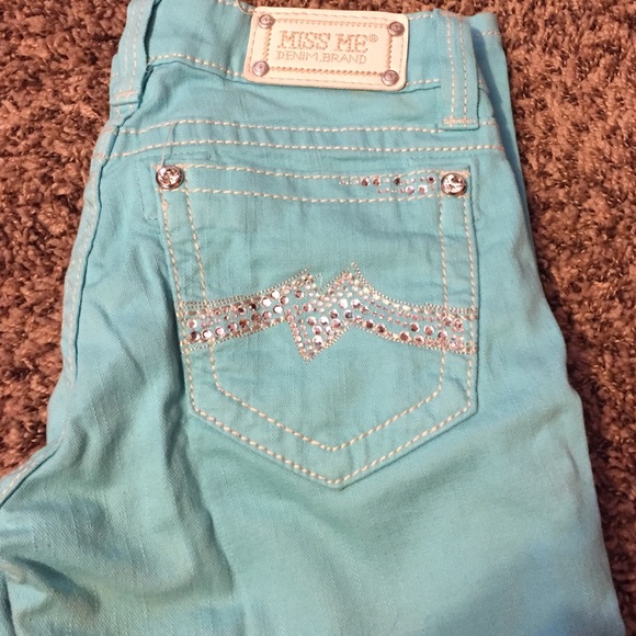 Aqua colored Miss Me jeans