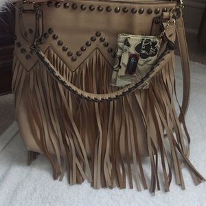 Tan tassel purse