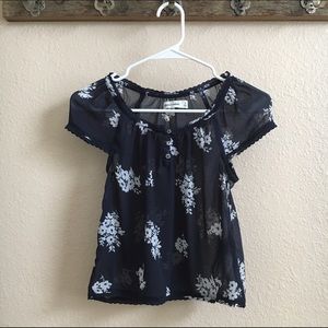 abercrombie kids navy floral top