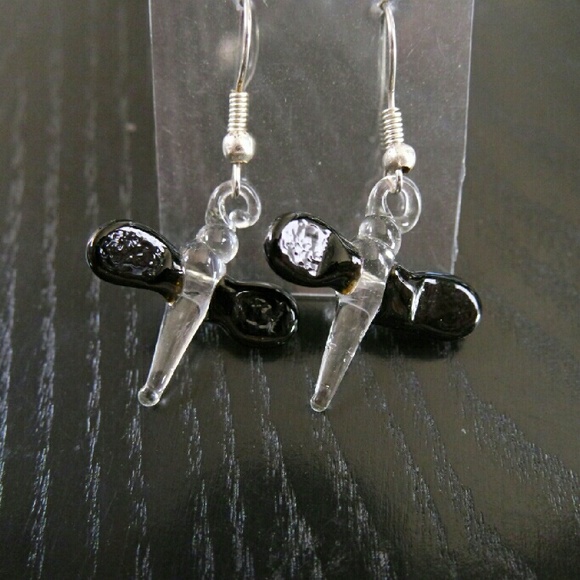 ⚡SALE⚡Dragonfly shaped glass earrings from Mexico - Picture 2 of 4