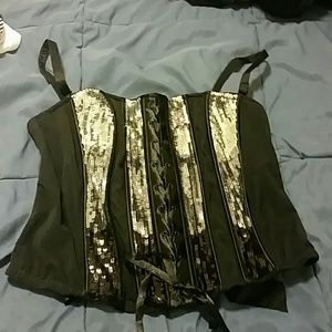 Black corset with sequins
