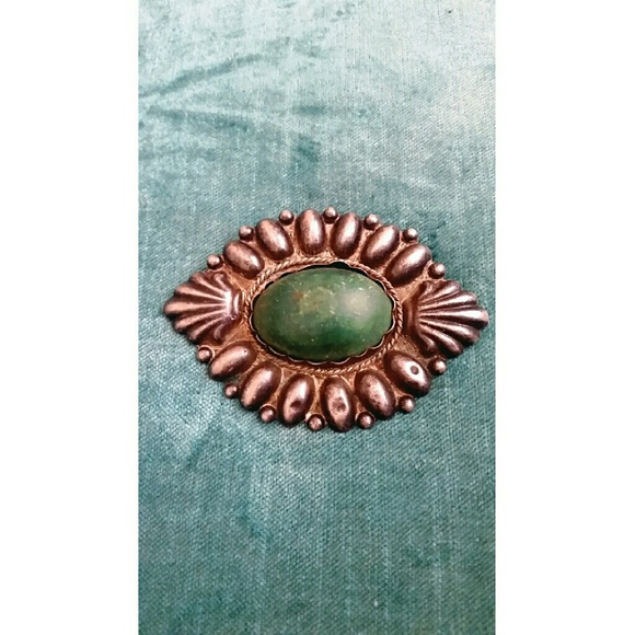 Antique Mexican jasper brooch
