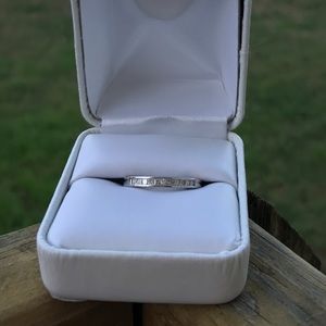 Diamond Wedding channel band 14k white gold .5TCW