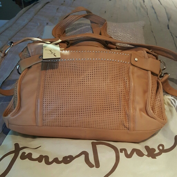 New Junior Drake Camel Leather Tote Bag