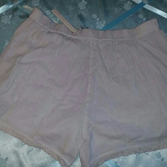 Light Blue Embroidered Fringe Shorts - Picture 3 of 4