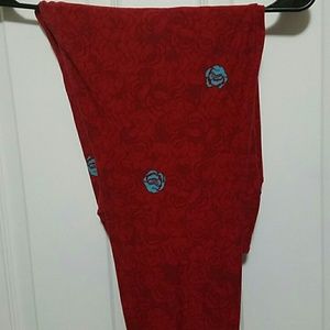 LuLaRoe TC Leggings red roses