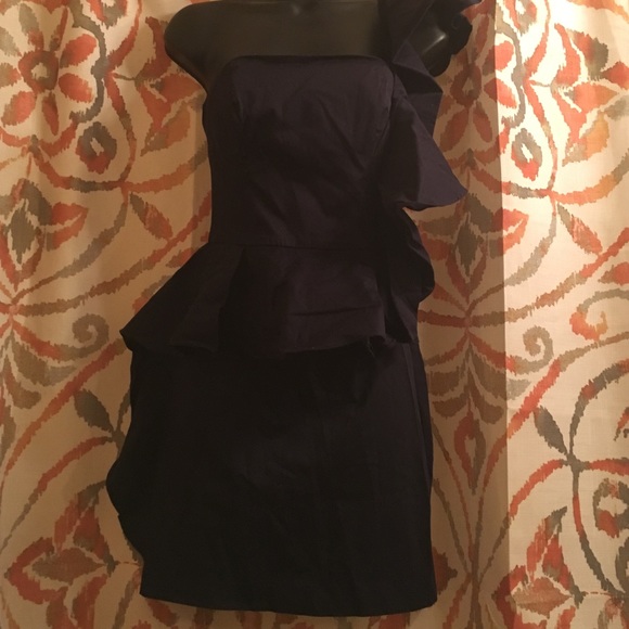 ASOS One Shoulder Dress with Ruffle - Picture 2 of 4