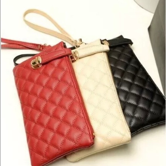 New woman's leather clutch wallet handbag