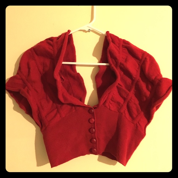 Anthropologie Moth red shrug sweater Large EUC