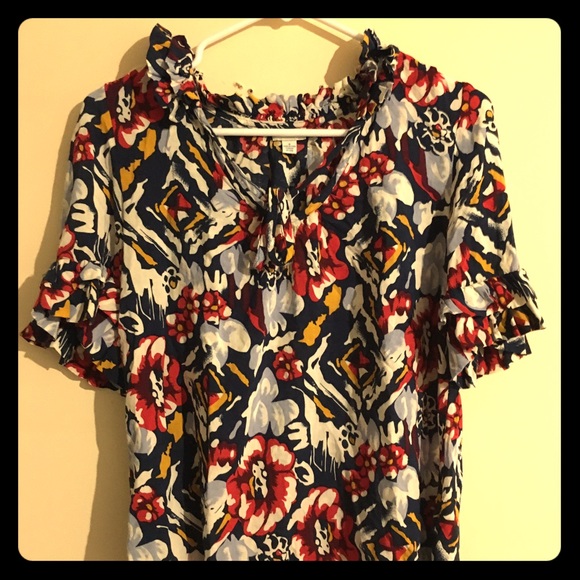 Anthropologie Odille floral blouse size 4 EUC