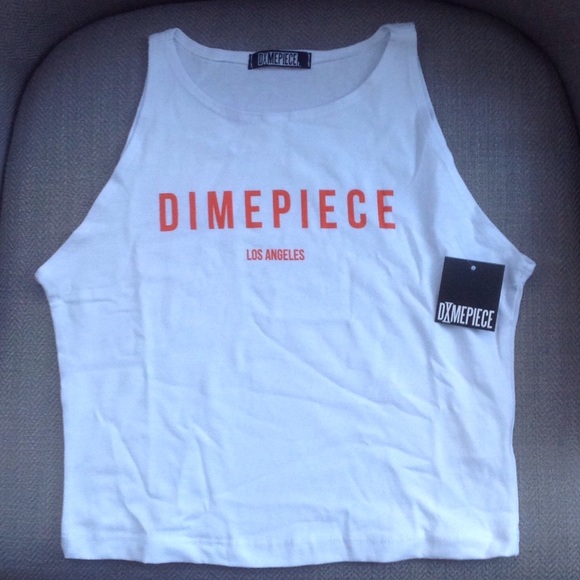 DIMEPIECE logo crop top - white