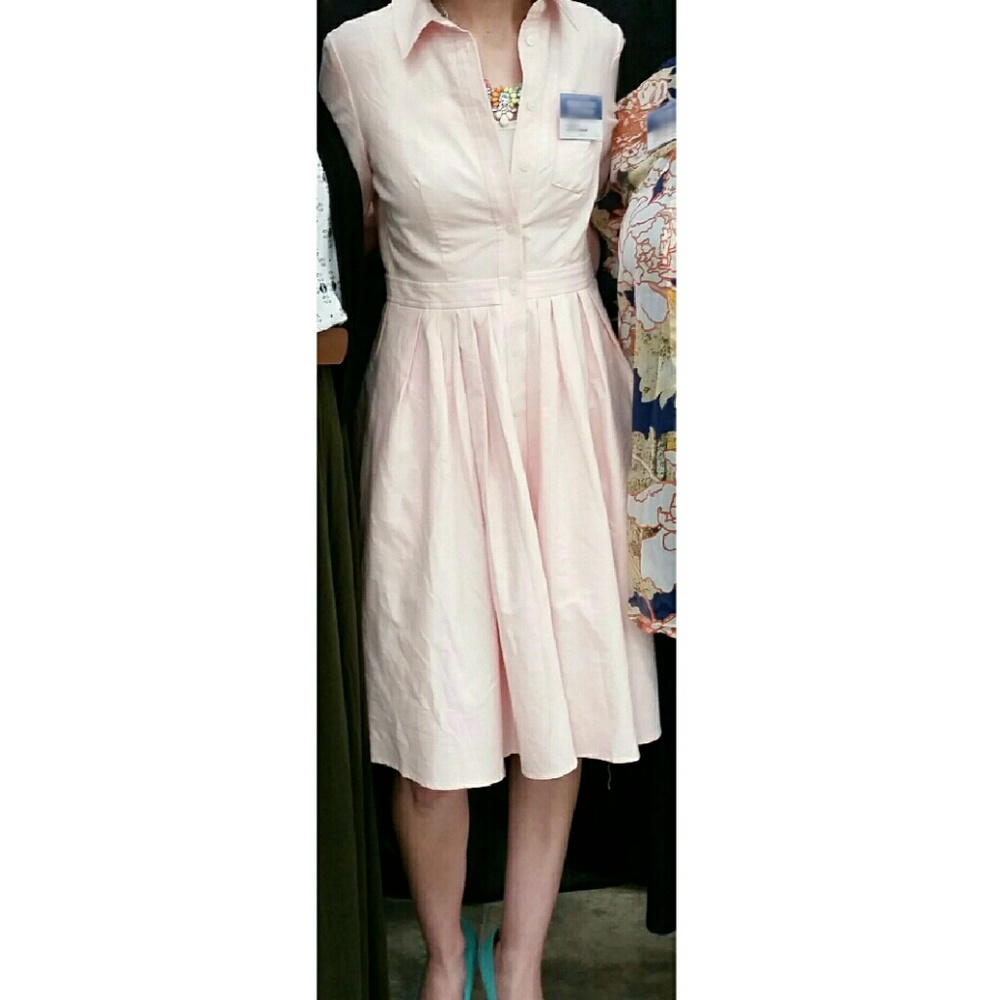 Jones New York Pink Button Up Vintage Style Dress