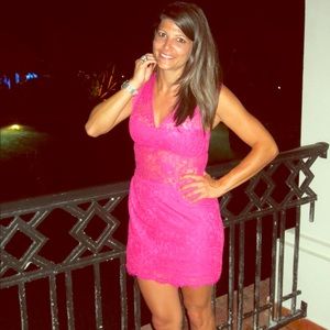 BCBG Maxazria pink lace dress!