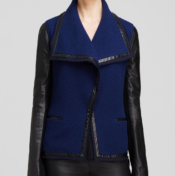 Vince Jackets & Blazers - Vince Wool and Leather Scuba Jacket