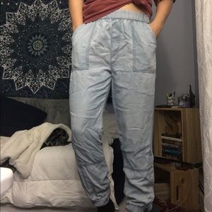 Light wash jean joggers