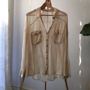 Free People sheer button down, Sz. M
